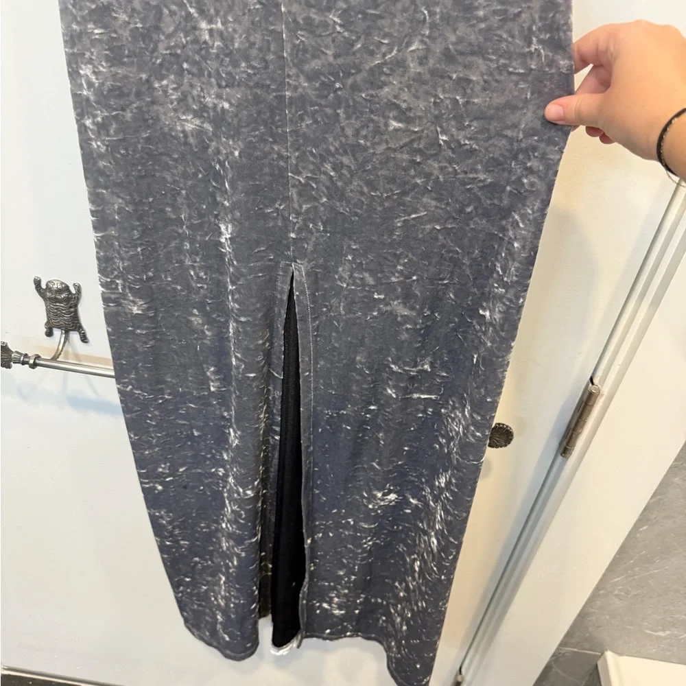 Free People x Lilac Wine Gray Velvet Maxi Dress